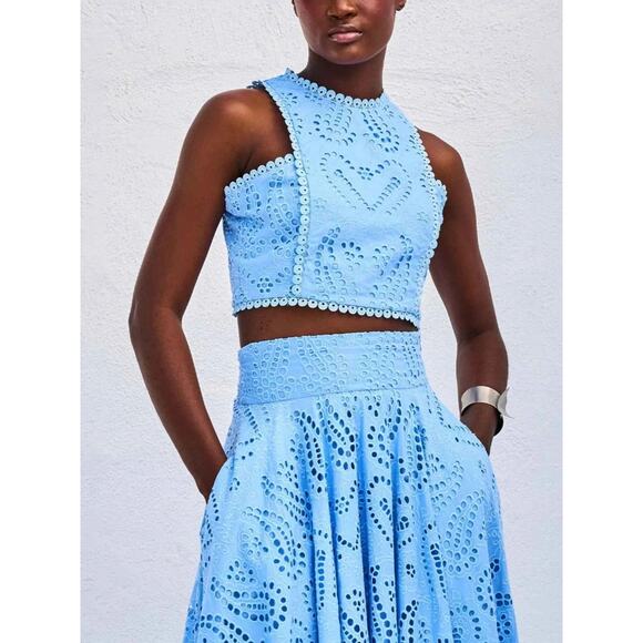 Eyelet Lace Top and Maxi Skirt Set - Picture 3 of 14